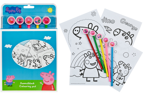 UNDERCOV Ausmalblock m. 5 Buntstiften PIGP1300 Peppa Pig