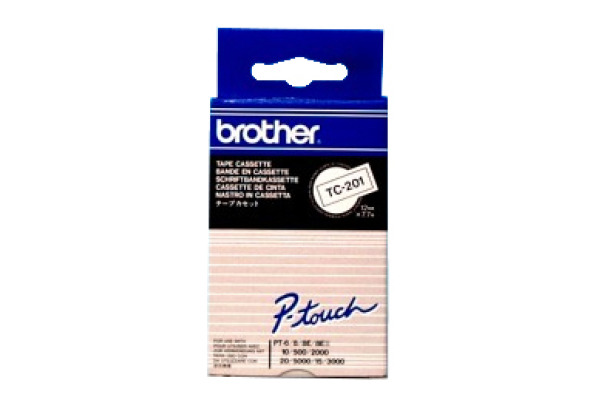 PTOUCH Band, laminiert schwarz/weiss TC-201 PT-3000 12 mm