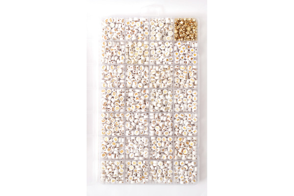 GRAINECRÉ Buchstaben-Perlen GC-736124 Golden Touch 1500 Stück