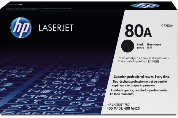 HP Toner-Modul 80A schwarz CF280A LaserJet Pro 400 2560 Seiten HP Toner-Modul 80A schwarz CF280A LaserJet Pro 400 2560 Seiten