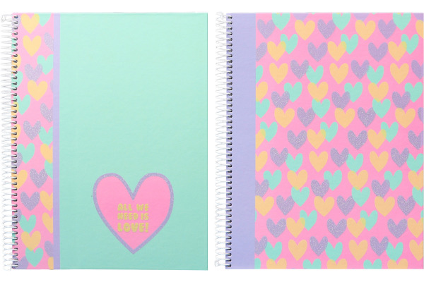 ANCOR Spiralbuch Hardcover A4 124194 B'Log Hearts, liniert 80BL