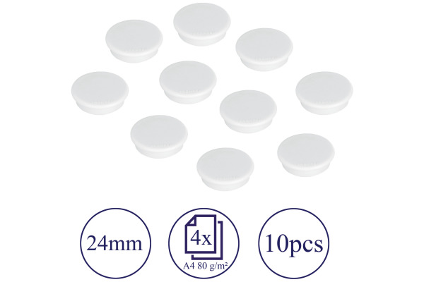FRANKEN Haftmagnete 24mm HM20 09 weiss 10 Stück