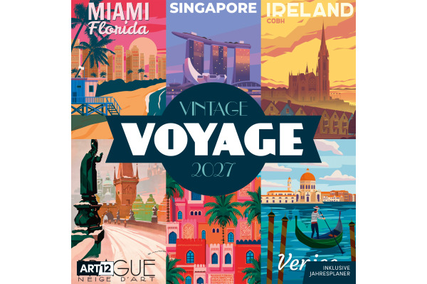 ACKERMANN Bildkalender 2027 4703 Vintage Voyage ML 30x30cm