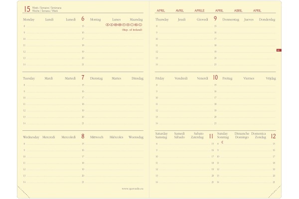 QUO-VADIS Horizontal 15 SD Everest 26/27 549012Q 1W/2S 16M blau ML 10x15cm