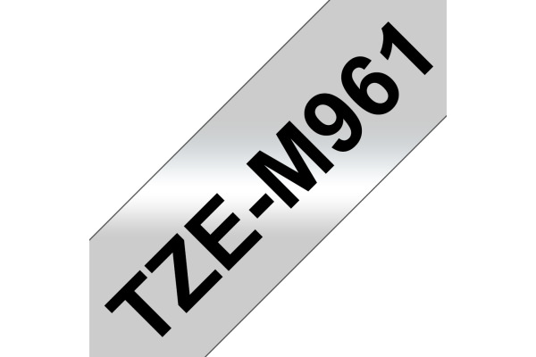 PTOUCH Flexit.lam.schwarz/matt-silber TZe-M961 zu PT-550 36 mm