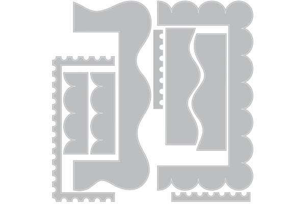 SIZZIX Stanzformen 666969 Fun Borders 9 Stück
