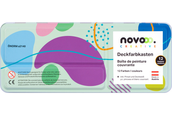 NOVOOO Deckfarbkasten 93933-08 12 Farben