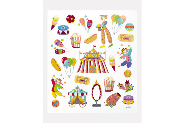 FOLIA Charming-Sticker 18201 Circus 2 Blatt/49 Stück