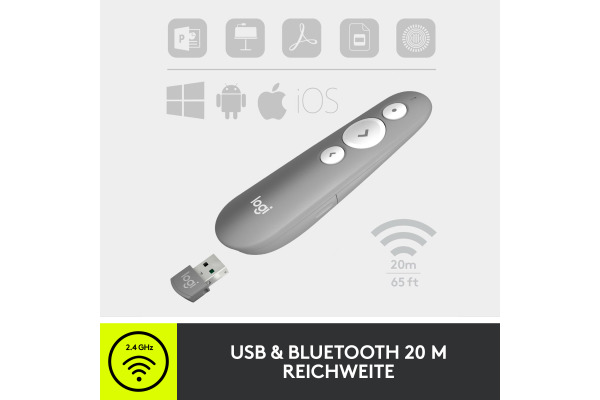 LOGITECH R500 Presenter 910005843 Wireless Remote Graphite