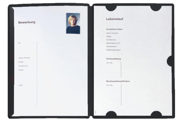 PAGNA Bewerbungsmappe Select A4 22002-04 schwarz 3-teilig
