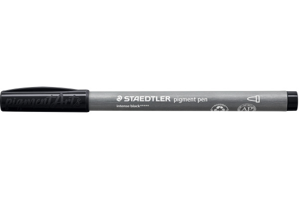 STAEDTLER Fasermaler mit Rundspitze 376-99BK2 intensive schwarz 2 Stk.