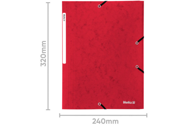 BIELLA Gummibandmappe A4 17840145U rot, 355gm2 200 Bl.