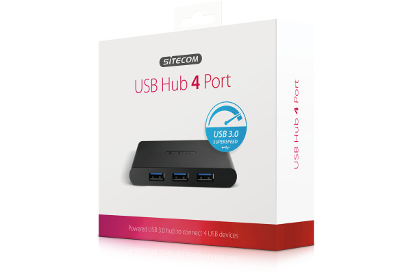 SITECOM USB 3.0 Hub 4 Port CN-083 Incl. Power adapter