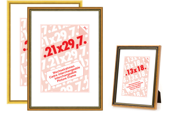 DEBEX Wechselrahmen 9x13cm 600403-90 Holz gold
