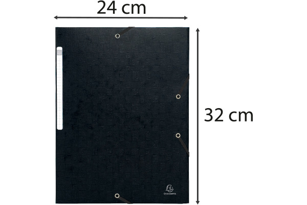 EXACOMPTA Sammelmappe mit Gummizug A4 55751E schwarz 3 Klappen