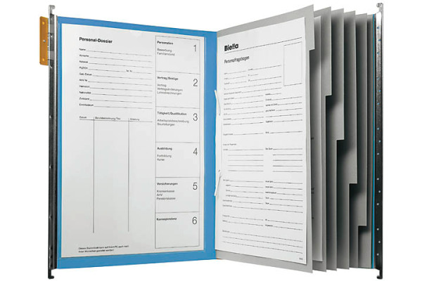 BIELLA Register-Hängemappen-Set A4 27143005U türkis 32x25cm 10 Stück