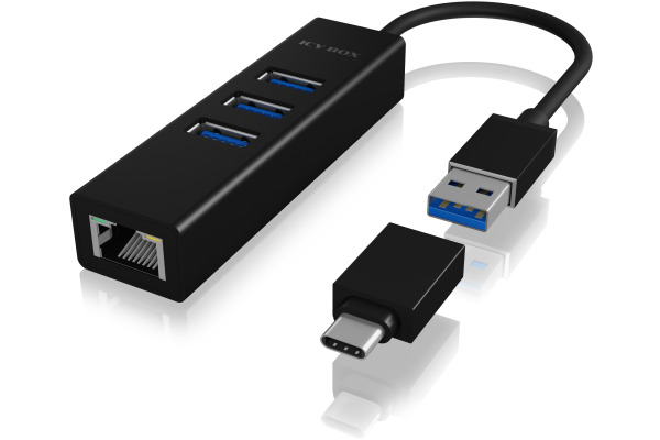ICY BOX USB Hub & Gigabit Eth. LAN IBHUB1419 3x USB-A