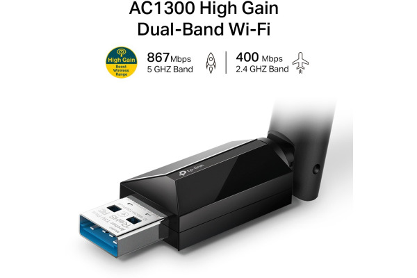 TP-LINK Wi-Fi USB Adapter ARCH.T3UP AC 1300 High Gain Dual Band