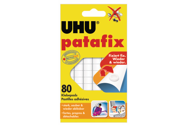 UHU Patafix Klebepads 9.5x17mm 48810 weiss, non-permanent 80 Stk.