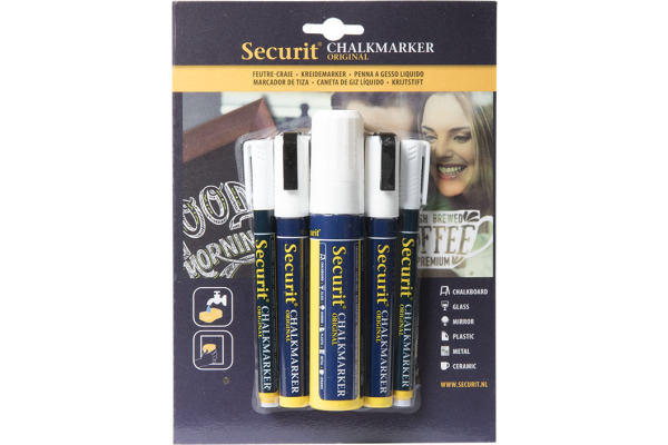 SECURIT Kreidestift 1-15mm BLSMAMIXV weiss, assortiert 5 Stück