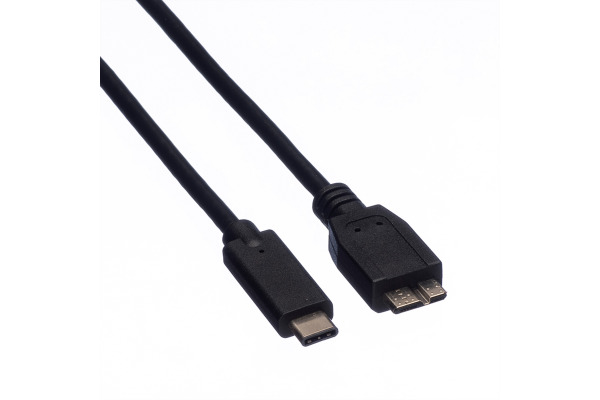 ROLINE USB-C-Micro B, Datenkabel 11.02.900 Black, ST/ST, 3.2 Gen2 1m