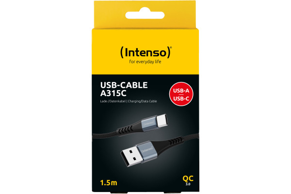 INTENSO Cable USB-A to USB C 7901100 1.5 m, Nylon black