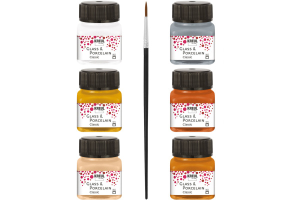 KREUL Glas-Porzellanmalfarben KR-16603 Metallic 6x20ml