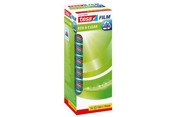 TESA Klebeband Eco & Clear 19mmx33m 570740000 8 Rollen