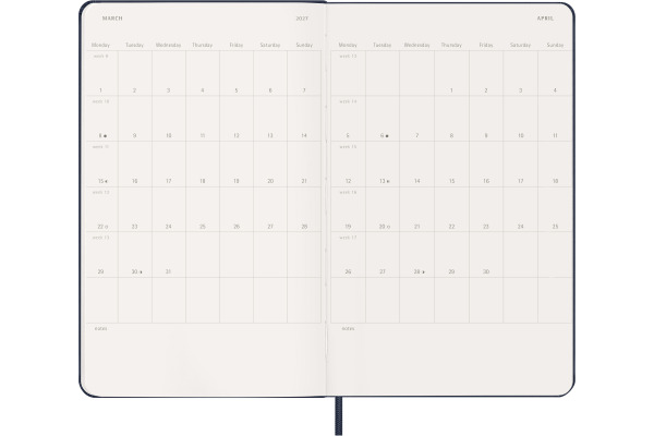 MOLESKINE Wochen-Notizkalender 26/27 DHB2018WN 18M liniert HC saphir 13x21cm