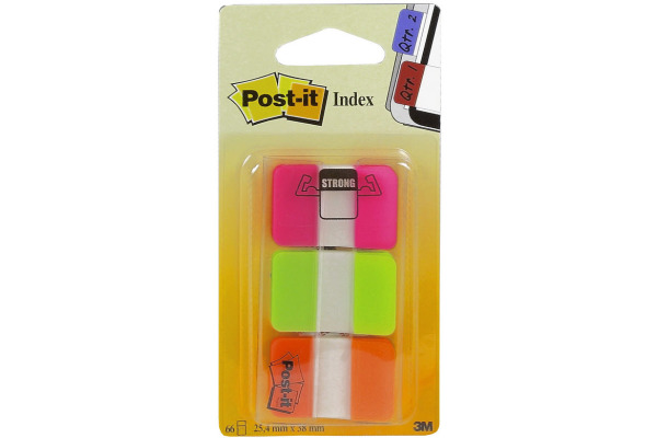 POST-IT Index Strong 25,4x38mm 686-PGO 3-farbig/3x22 Tabs