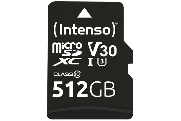 INTENSO Micro SDXC Card PRO 512GB 3433493 with adapter, UHS-I