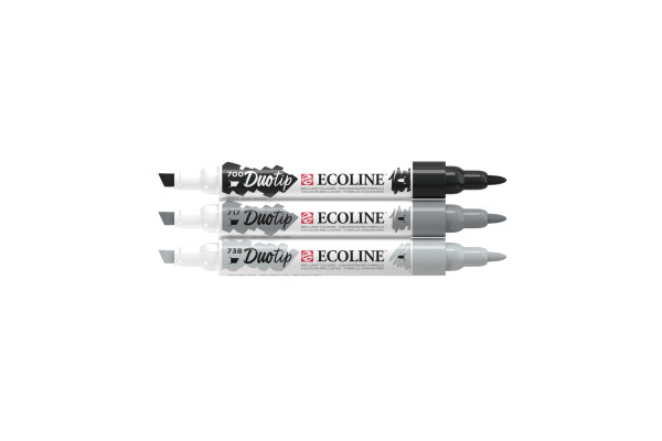 TALENS Ecoline Duotip Set 11609902 schwarz-grau 3 Stück