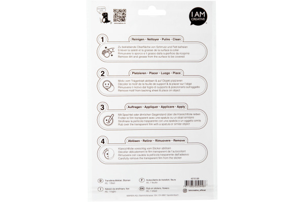 I AM CREA Rub on Sticker A5 4010.58 Blumen