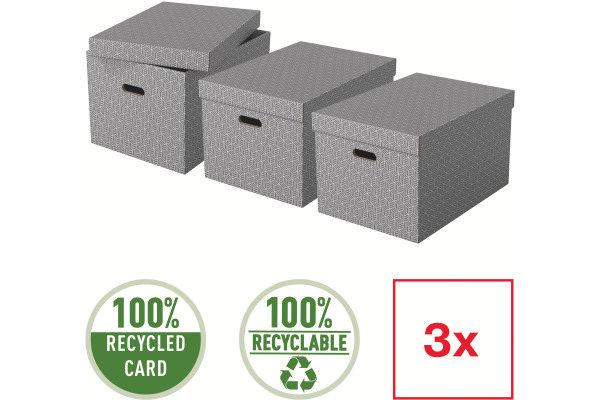 ESSELTE Aufbewahrungsboxen Home L 628287 grau 510x355x305mm 3 Stück