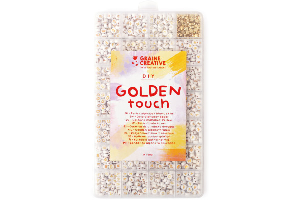 GRAINECRÉ Buchstaben-Perlen GC-736124 Golden Touch 1500 Stück