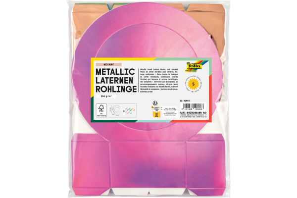 FOLIA Laternenrohlinge 19cm 9699/5 assortiert 5 Stück