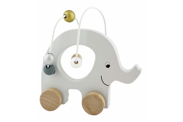 JABADABAD Nachzieh Elefant C2530 silber, mit Abacus 17x6x17cm
