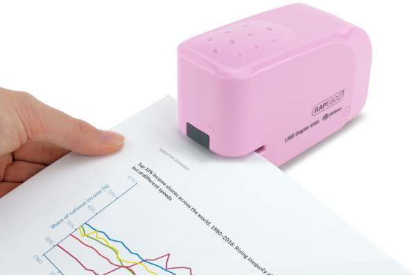RAPESCO Heftgerät Autom. USB/Batterie 1451 rosa
