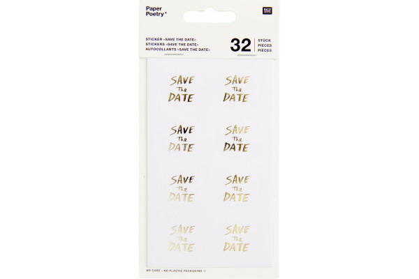 RICO DESI Sticker Save the Date 99001.77. gold, 32 Stück