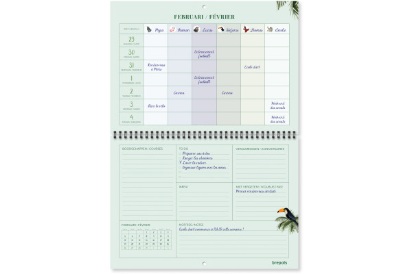 BREPOLS Kalender Familie 2025 26.3.1329 1W/2S grün 31x22cm
