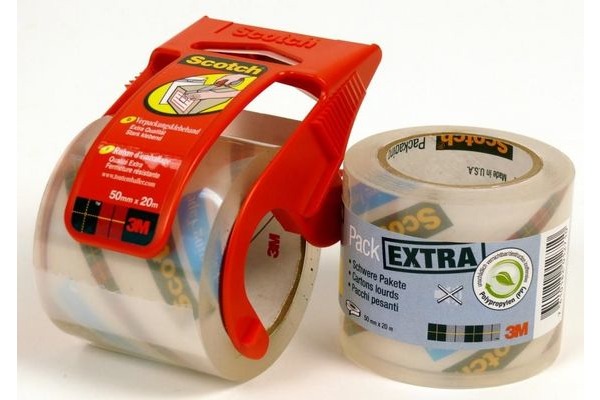 SCOTCH Verpackungsband Promo 48mmx20m E5020D-P transp., mit Abroller 2 Rollen