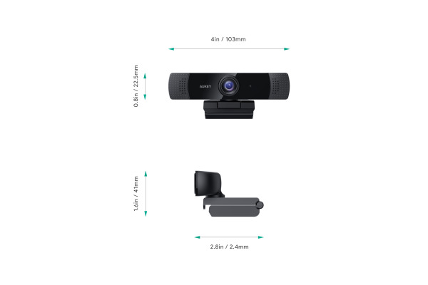 AUKEY Stream Webcam 1080P Dual Mic PCLM1E black, USB 2.0