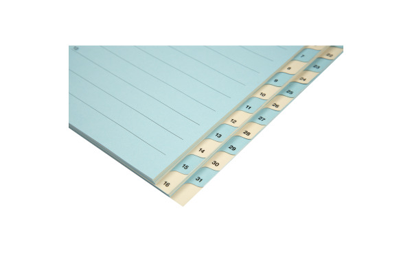 BIELLA Kartonregister 210g A4 46244300U blau/gelb 1-31