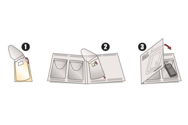 3L USB-Hülle 52.5x90mm 10250 PP selbstkl. m. Album 10 Stück