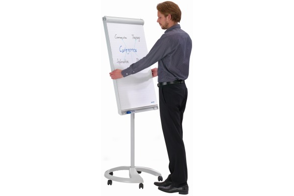 FRANKEN Flipchart Deluxe 67x95cm FC81 Mobil, hellgrau