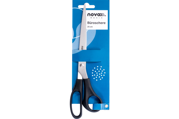 NOVOOO Büroschere 25cm E-131111 für Rechtshänder, schwarz