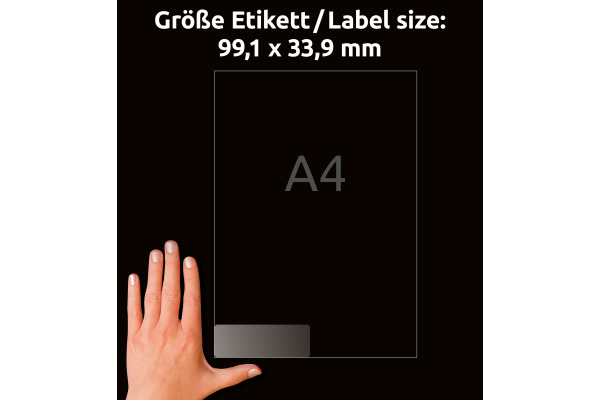 AVERY ZW. Adress-Etik. Laser 99,1x33,9mm L7562-25 transparent 400 St./16 Blatt