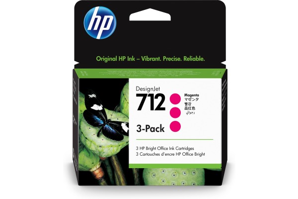 HP Tintenpatrone 712 magenta 3ED78A DesignJet T230/250/630 3x29ml