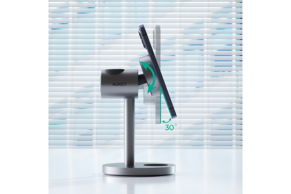 AUKEY MagFusion 3-IN-1 Fastcharger LC-MC311 Qi2 Wirel.Charger 15W, Black