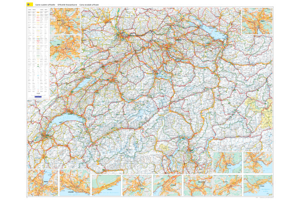 KÜMMERLY Poster CH Strassenkarte TCS 325991014 126x99,6cm 1:301'000